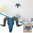 thumbnail image 2 of Adornos colgantes de pared con forma de calavera de oveja azul, fondo punk, decoración de pared, colgante de pared tridimensional, 2 of 7