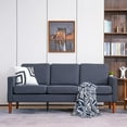 thumbnail image 4 of Ktaxon 3 Seat Couch Mid Century Fabric Sofa with Wood Legs, Comfortable Sofa Couch for Small Apartment Living Room Bedroom Dark Grey, 4 of 10