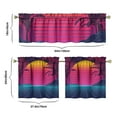 thumbnail image 6 of Kitchen Curtains 24 Inch Short - 3 Panel Set, Rod Pocket Window Curtain with Tropical Palm Tree Sunset Print, 100% Polyester for Boho Kitchen, Beach Room, Easy Wash, 6 of 6