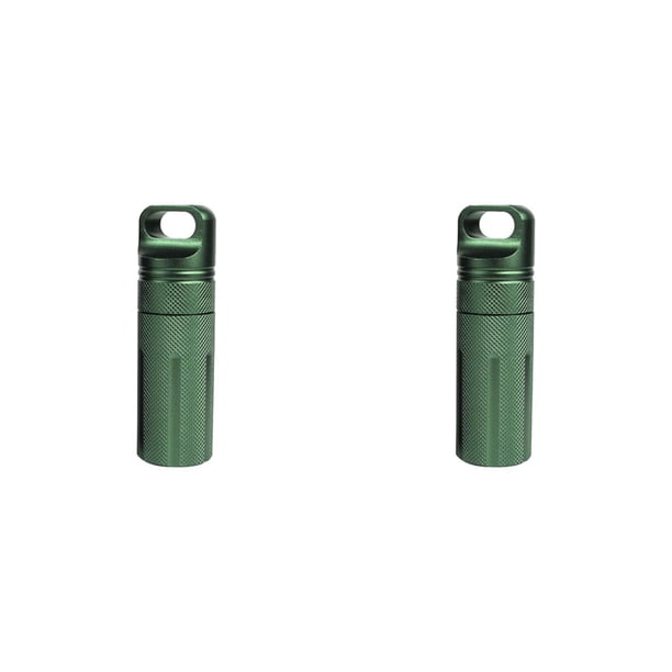 Greeniant Cajas de pastillas para el hogar, Mini pastillero de aleación de aluminio para Picnic, contenedor organizador de tabletas selladas con Verde 2Conjunto