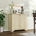thumbnail image 3 of Juiluna Sideboard Buffet Cabinet with Fluted Doors, Farmhouse Kitchen Cupboard Storage with Adjustable Shelves, Modern Coffee Bar Cabinet for Home, Dining Room, Living Room, Dark Oak/White/Natural Oak, 3 of 9