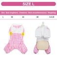 thumbnail image 2 of Outfits for Small Dogs, Summer Shirts with Plaid Pants, Cats Clothes Adorable Overalls for Pets 4 Legs(pink) - L, 2 of 5