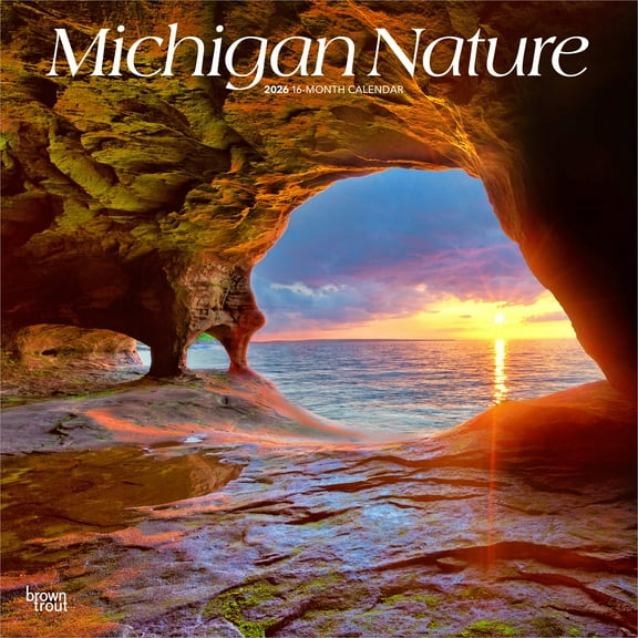 Michigan Nature | 2026 12x24" (Hanging) Wall Calendar | Plastic-Free | BrownTrout