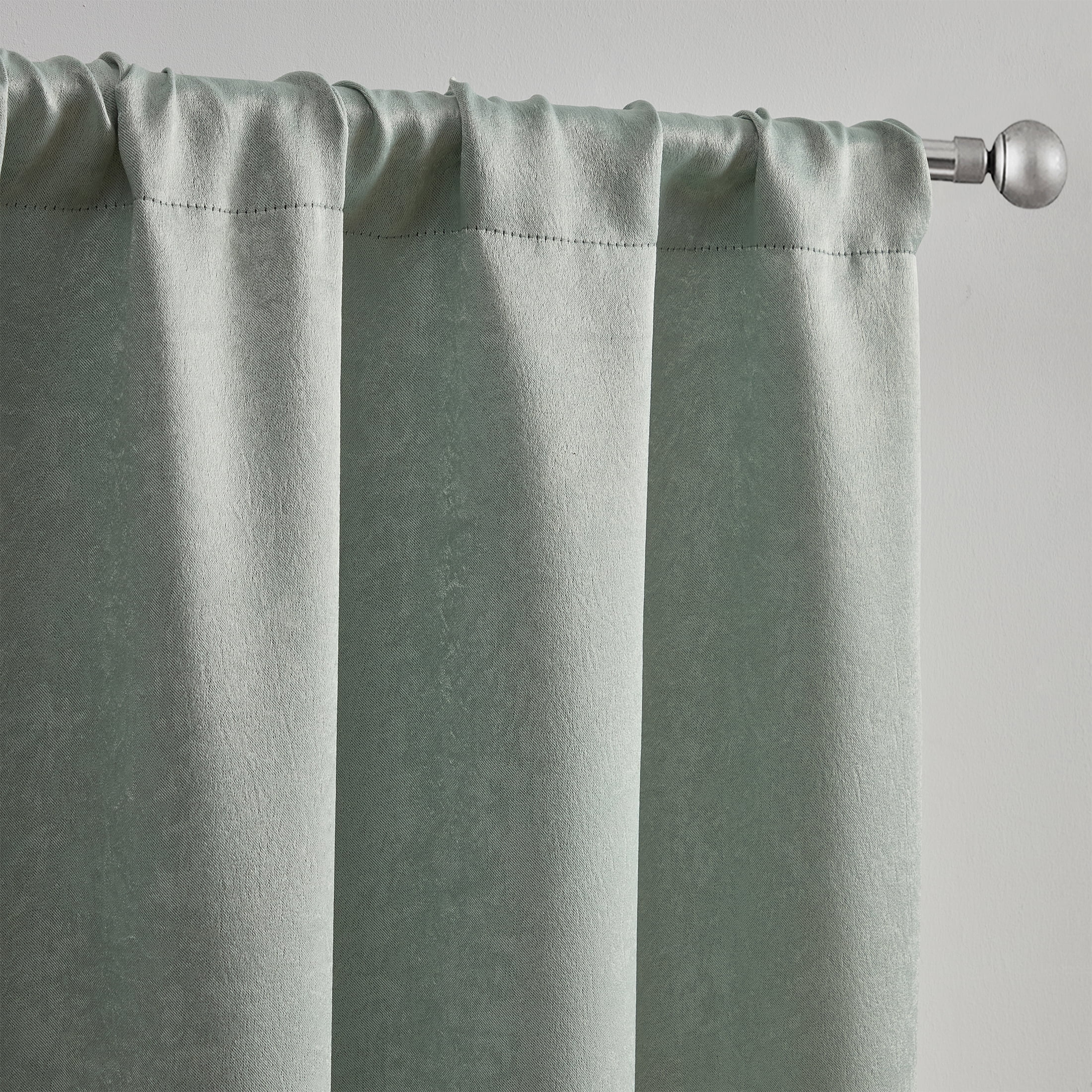Mainstays Shimmer Rod Pocket 99% Blackout Curtains, Set of 2, Green, 37" W x 63" L