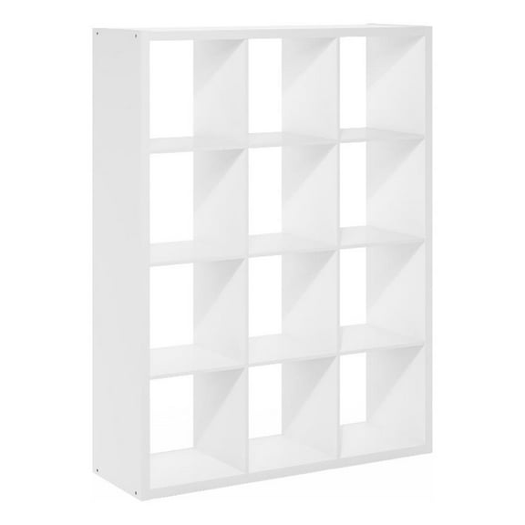 Pemberly Row Open Back Decorative Cube Storage Organizer in 12-Cube in White