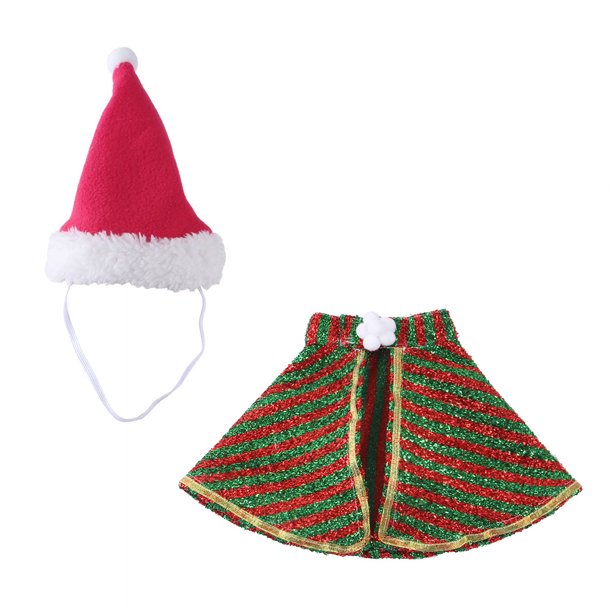 Mascota gorro navideño y traje de capa traje navideño de gato MFZFUKR CPB-US-XD1467-4