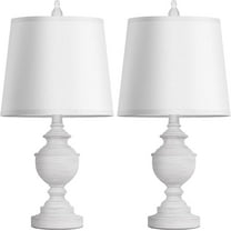 Retro Table Lamps Set of 2, Vintage Nightstand Lamps with White Shades for Bedroom Living Room