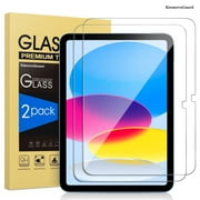 [2 Pack] KisonovaGuard Screen Protector for iPad 11th A16 2025 [11 Inch] / 10th Generation 2022 [10.9 Inch], Tempered Glass [Face ID & Apple Pencil Compatible] Ultra Sensitive Case Friendly