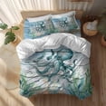 thumbnail image 2 of Ocean Octopus Queen Size Comforter Set, Coral Starfish Vintage Wood Texture Bedding for All Seasons, 4 Pcs Bed Set, 1Quiltcover (90"x92") ,1Sheet(94"x116"), 2Pillowcases (30"x20"), 2 of 12