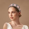 thumbnail image 2 of 1 Pc Diadema Clásica de Bordado Bohemio para Mujeres de 1.97" de Ancho Color Café, 2 of 6