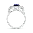 thumbnail image 2 of ANGARA Lab Grown 1.95 Ct Blue Sapphire & Half Moon Diamond Ring for Women in 14K White Gold (Size-9x7mm) | September Birthstone, Anniversary, Jewelry Gift for Women | Lab-Grown Blue Sapphire Ring, 2 of 8