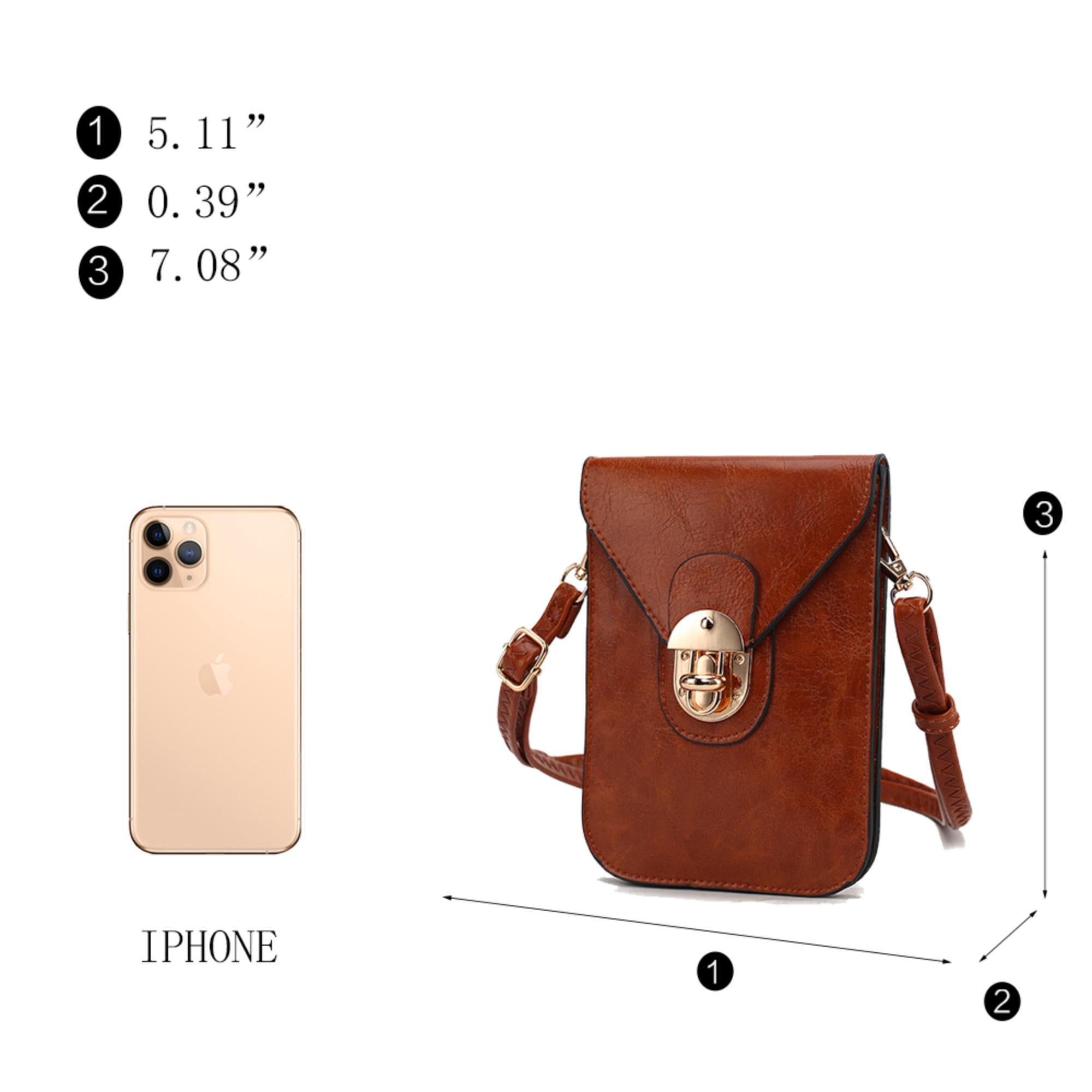 MKF Collection Havana Phone Crossbody Bag for Women, Vegan Leather Handbag Shoulder Bag by Mia K -Coffee Brown