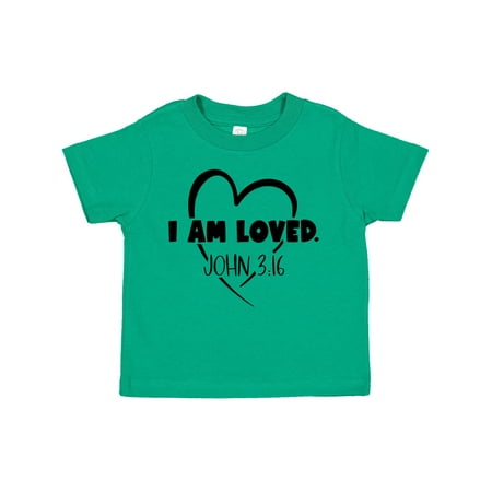 

Inktastic I Am Loved John 3:16 Design with Heart Gift Toddler Boy or Toddler Girl T-Shirt