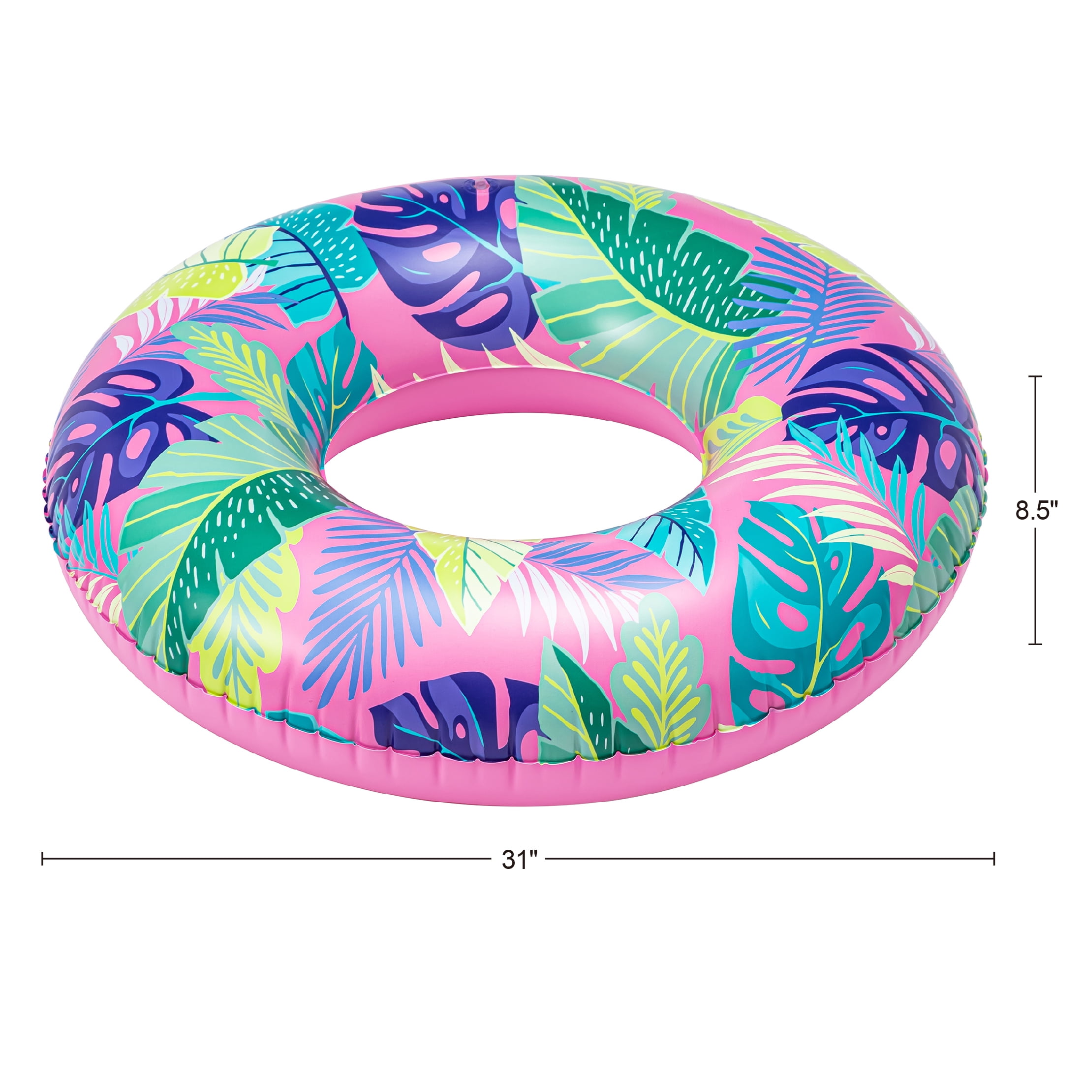 (3 pack) Bluescape Pink Tropical Inflatable Swim Tube Pool Float, for Kids & Adults, Age 9 & up, Unisex