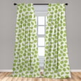 thumbnail image 4 of Ambesonne Kiwi Curtains, Sour Fruit Slices Pattern Art, Pair of 28"x84", Avocado Green and White, 4 of 4