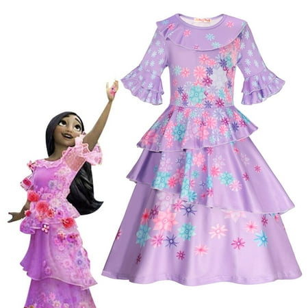 Dessin animé Encanto Mirabel fille princesse robe Isabela charme Costume  Dolores Pepa Disney enfants robes élégantes enfants Vestidos