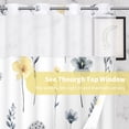 thumbnail image 3 of Ikfashoni Hookless Shower Curtain with Snap in Liner, Yellow Watercolor Flowers No Hook Waterproof Bath Curtain, 71"X74", 3 of 9