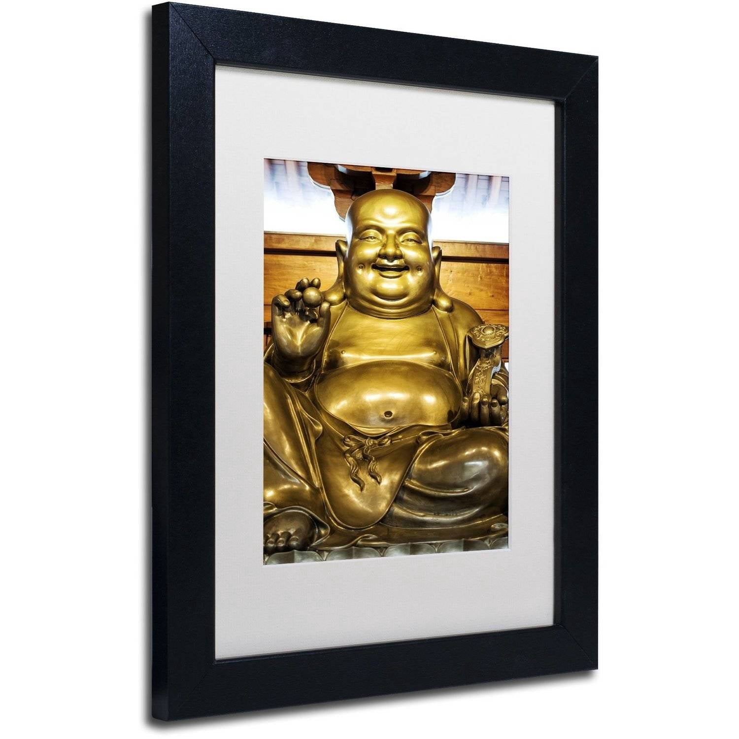 Trademark Fine Art "Gold Buddha" Canvas Art by Philippe Hugonnard, White Matte, Black Frame