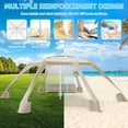 thumbnail image 6 of Beach Umbrella Canopy, 6-Corner Sun Shelter Tent with UV Protection & Side Wall, Beige, 6 of 8