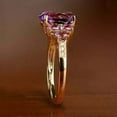 thumbnail image 2 of Sparkle Jewels Solitaire With Accent Engagement Ring Oval Cut Amethyst 14K Rose Gold Plated, 2 of 4
