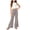 Gray, variant on BFHHYA Girl Cotton Linen 2-Piece Outfits Sleeveless Cropped Tank Top Flare Leg Pant Casual Summer Sets for Kids Size 4-14 Years