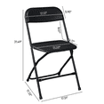 thumbnail image 2 of 10Pcs Plastic Folding Chair for Garden, Injection Molding Classic, Black, 2 of 15