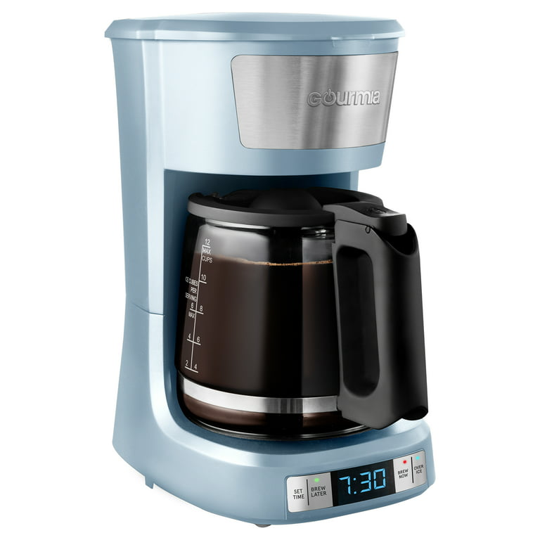 Gourmia 12 Cup Hot & Iced Coffee Maker with Keep Warm Feature - Blue, New 