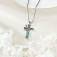 thumbnail image 2 of Hummingbird Cross Necklace S925 Sterling Silver Turquoise Cross Pendant Necklaces for Women Hummingbird Turquoise Jewelry Gifts for Men Women, 2 of 5
