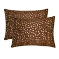 thumbnail image 2 of The HomeCentric Decorative Brown Pack of 2, 12"x22" (30x55 cm) Lumbar Pillow Cover, Silk Beaded Embroidery Oblong Pillow, Floral Pattern Modern Style - Kirrily, 2 of 5