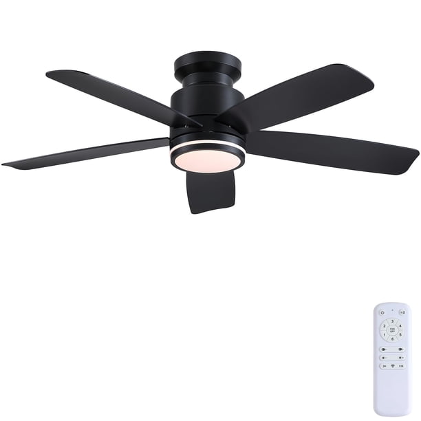 Ventilador de techo Wiviniya de 46 pulgadas con luces y control remoto negro