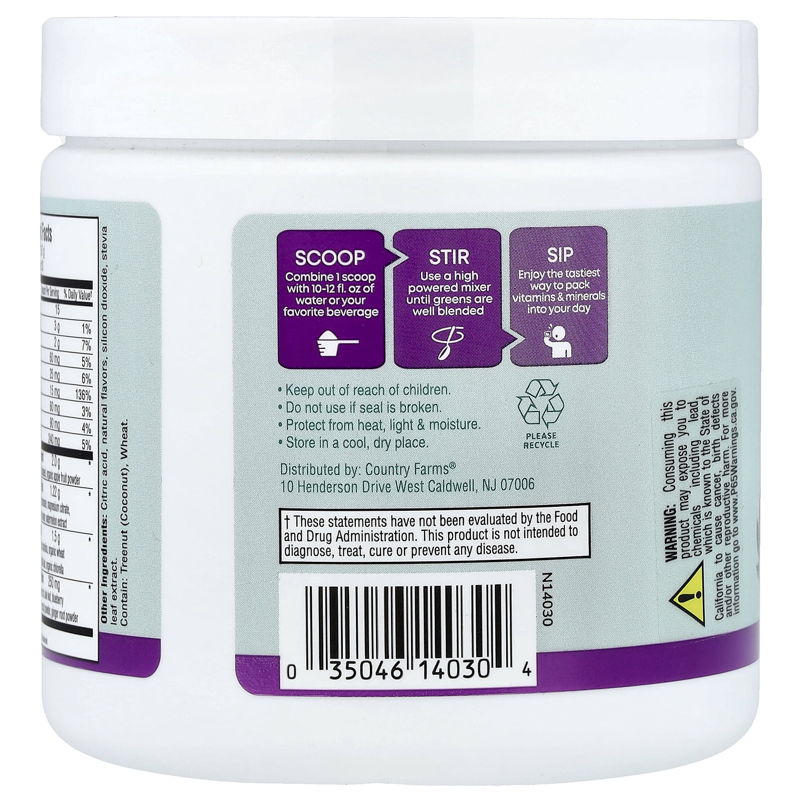 Country Farms Refreshers, Super Greens + Electrolytes, Passion Fruit, 7.09 oz (201 g)