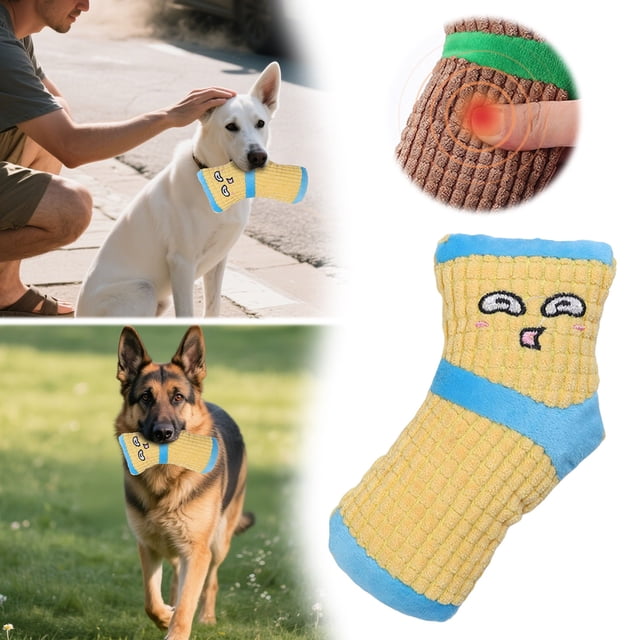 Chew Toys for Dogs - Robust Cuddly Dog Socks for Interactive and Chewing