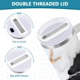thumbnail image 5 of White Black Marble Texture Tumbler with Handle and Straw Lid 40 oz Insulated Vacuum Water Bottle Stainless Steel Travel Cup, 5 of 9