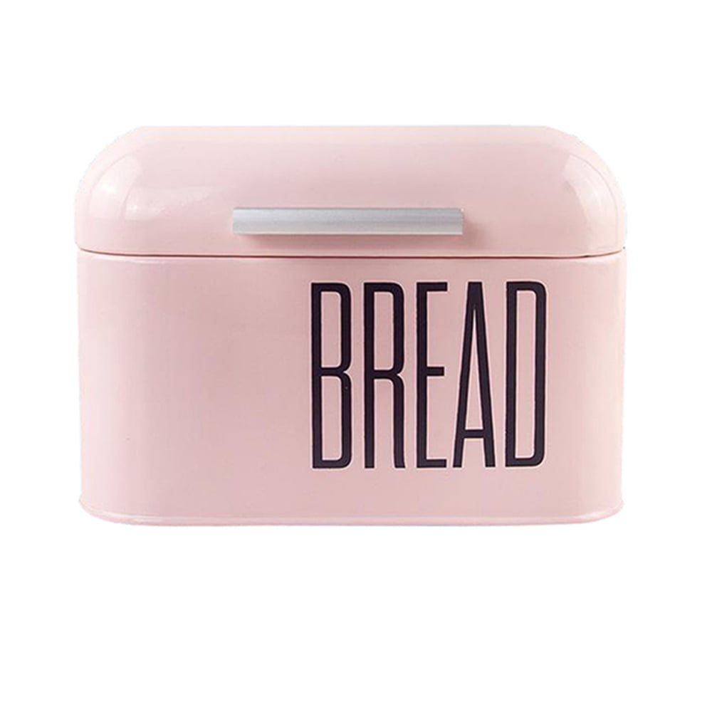 Durable Metal Bread Box Kitchen Bread Bin Container with Lid for Bakery Restaurant Pink
