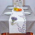 thumbnail image 4 of Table Runner Dresser Scarves 70 Inch Long, Rustic Lavender Floral in Can Linen Dining Table Runners FarmHouse Butterfly Tabletop Scarf for Wedding Holiday Party Kitchen, 4 of 7