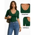 thumbnail image 4 of MOYIKO Womens Half Sleeve Tops Scoop Neck Slim Fitted Basic Tee Shirts 2026 Trendy Casual Clothes, 4 of 7