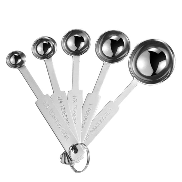 5PCS Measuring Spoons Set, Includes 1/8, 1/4, 1/2 tsp, 1 tsp, 1 tbsp, Food Grade Stainless Steel Measuring Cups, Tablespoon and Teaspoon for Measure Liquid and Dry Ingredients