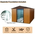 thumbnail image 4 of Roninkier 8 x10 ft Outdoor Metal Storage Shed with Metal Floor Base and Sliding Door for Yard, Coffee, 4 of 10