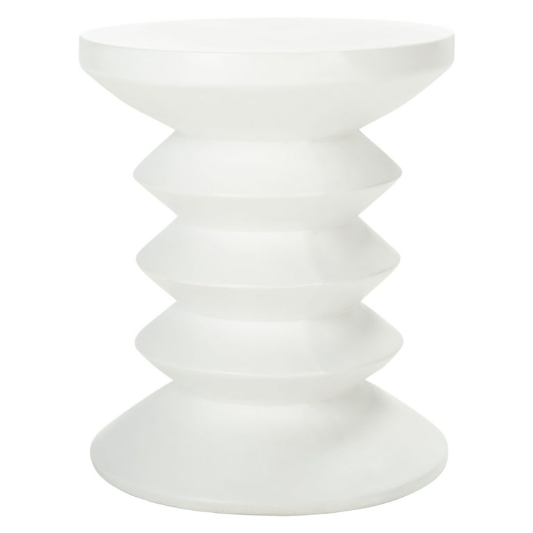 SAFAVIEH Benaya Outdoor Patio Concrete Accent Stool Ivory