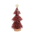 thumbnail image 2 of Mini árbol de Navidad para escritorio | Árbol navideño pequeño de 20 cm con diseño de nieve y cedro | Decoración festiva para habitación infantil, oficina y puerta | Marrón, naranja, rojo, dorado,, 2 of 8
