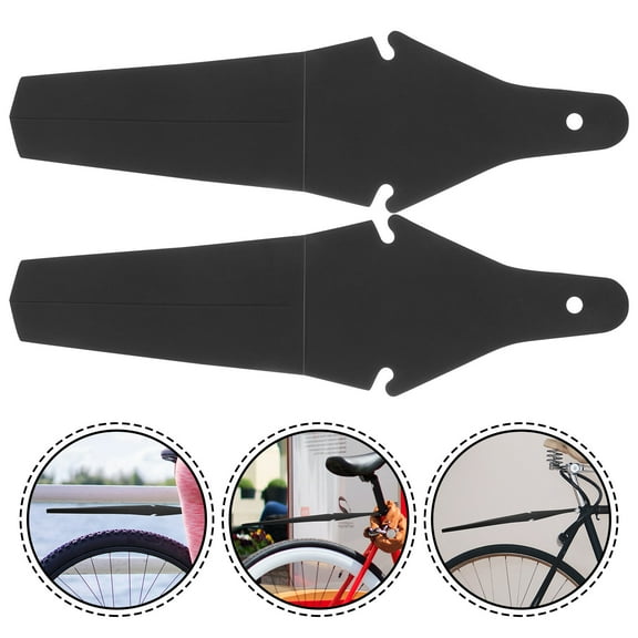 LEORX 2Pcs Flat Design Bike Mudguard Black Plastic for Prevent Splashing