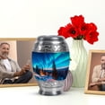 thumbnail image 6 of JAGASY Northern Lights Mini Urn for Ashes Adult Male, Blue Keepsake Small Urns for Human Ashes, Snowy Mountain Decorative Urns for Friends, Starry Sky Cremation Urn for Boy & Girl, (3 Inch), 6 of 7
