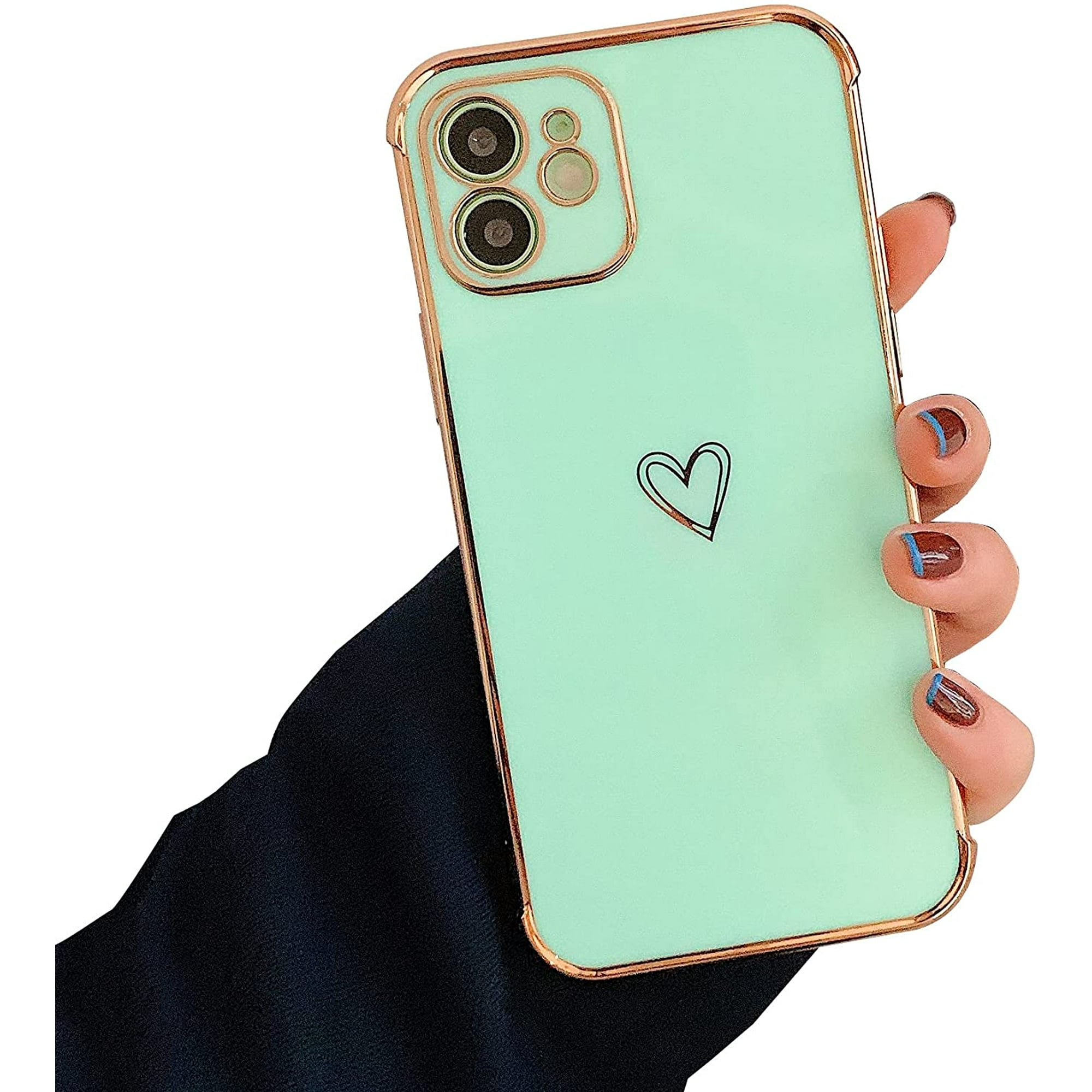 Defbsc Electroplating Cute Case For Iphone 11 6 1 Inches Soft Tpu Bumper Protective Plating Case Clear Heart Case Walmart Canada