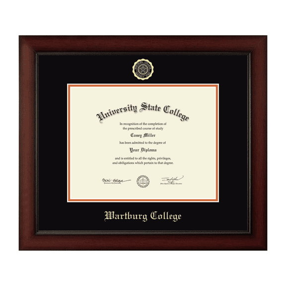 Framerly - Wartburg Diploma Frame with Black and Orange Mat