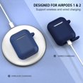 thumbnail image 4 of ATUAT Compatible with AirPods Case Cover Full Protective Silicone Skin Dust-Proof Designed for Apple AirPods 1st 2nd Generation with Keychain Front LED Visible Royal Blue, 4 of 5