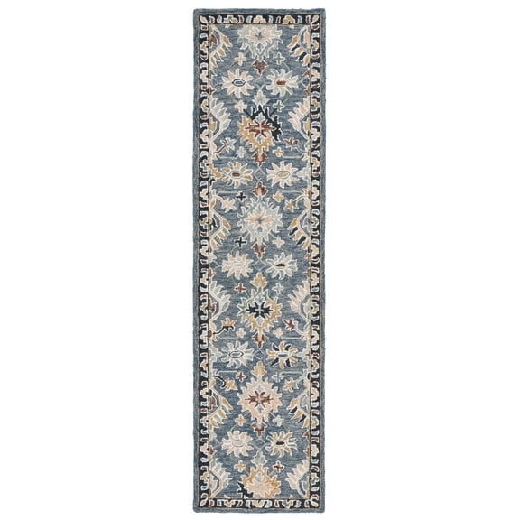 SAFAVIEH Aspen Kiro Tribal Runner Rug, Grey/Sage, 2'3" x 9'