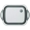 thumbnail image 3 of Multifunctional Foldable Chopping Board Collapsible Cutting Board Household Portable Folding Washing Sinks Drain Basket for Kitchen Camp (Gray), 3 of 7
