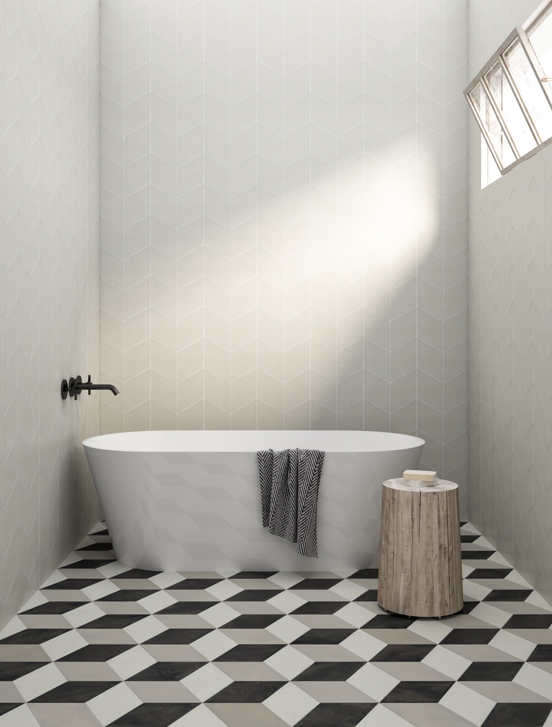 Allora 7.38" x 12.75" Rhombus Porcelain Floor & Wall Tile in Solid Grey (9.46 SqFt/Ctn)