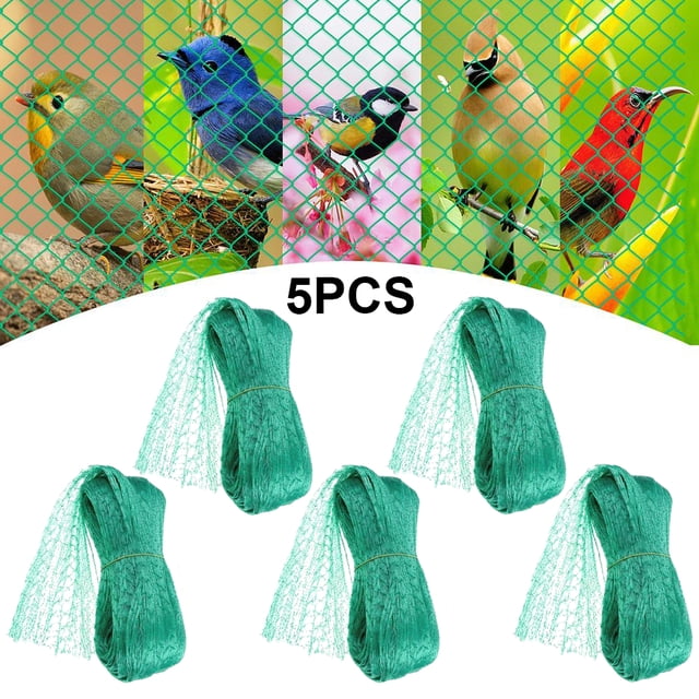 Red Antipájaros para Jardín Protección para Cercas Malla para Árboles Frutales (2x5m) 5 Uds.