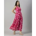thumbnail image 4 of Moomaya Womens Printed Sleeveless Maxi Dress, V-Neck Party wear, Flared Resort Dress, 4 of 7
